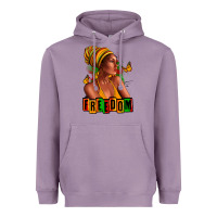 Lavender Juneteenth freedom afro woman Heavyweight Hoodie - RanaPortraitStore