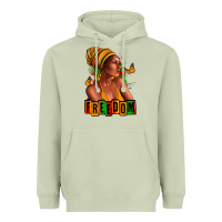 Juneteenth Freedom Afro Woman Heavyweight Hoodie | Teevron
