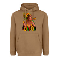 Toasted Coconut Juneteenth freedom afro woman Heavyweight Hoodie - RanaPortraitStore