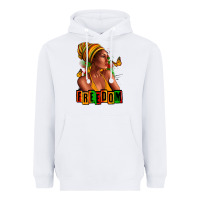 White Juneteenth freedom afro woman Heavyweight Hoodie - RanaPortraitStore