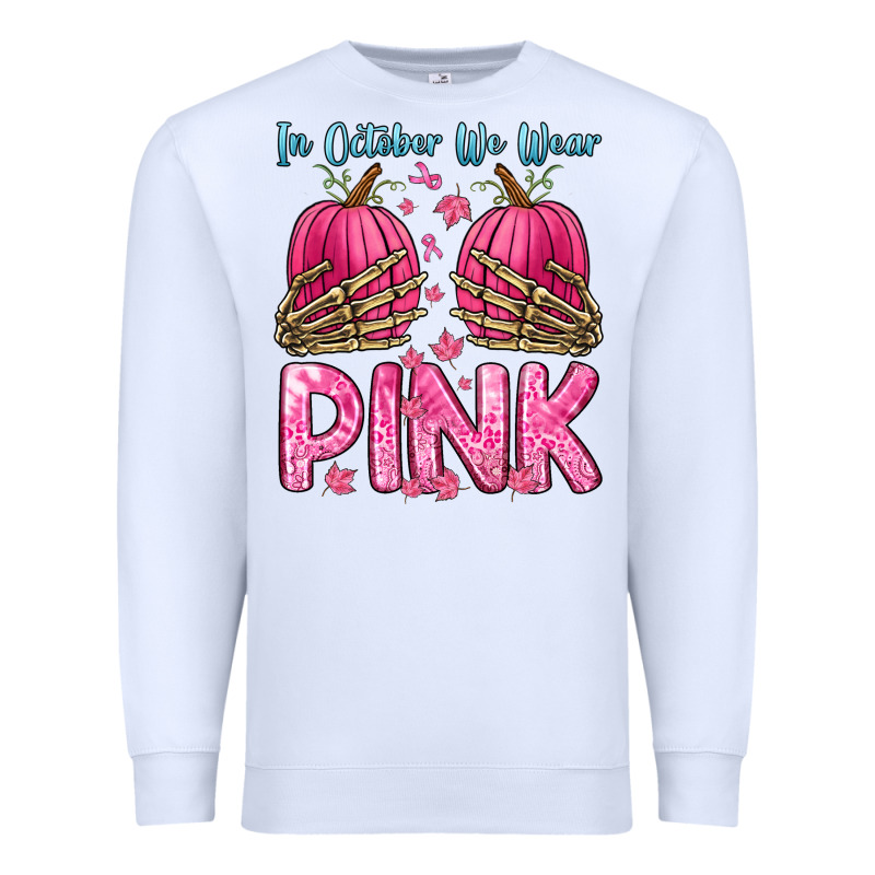 In October We Wear Pink Premium Sweatshirt by Zillion Design Studio | Teevron
