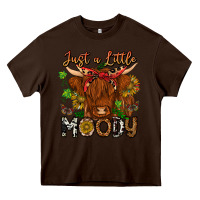 Chocolate Brown Just a Little Moody Heavy Core Tee - CowhideDigitalArt