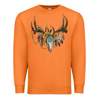 Carrot boho deer skull sunflowers and gemstone Premium Sweatshirt - RanaPortraitStore
