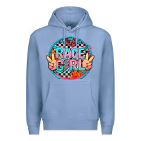 Colony Blue race girl with leopard and peace hand Premium Hoodie - AdoDesignShop