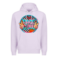 Lilac race girl with leopard and peace hand Premium Hoodie - AdoDesignShop