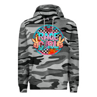 Slate Camo race girl with leopard and peace hand Premium Hoodie - AdoDesignShop