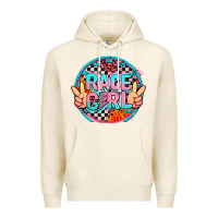 Tofu race girl with leopard and peace hand Premium Hoodie - AdoDesignShop