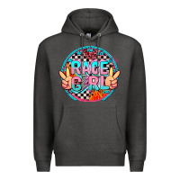 Charcoal Heather race girl with leopard and peace hand Premium Hoodie - AdoDesignShop