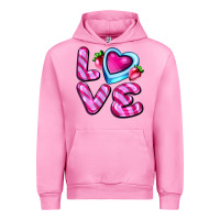 Fuchsia Pink love with strawberry candy Urban Hoodie - AdoDesignShop