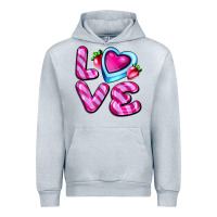 Heather Grey love with strawberry candy Urban Hoodie - AdoDesignShop