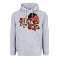 Heather Grey Just blessed afro woman with roses Heavyweight Hoodie - RanaPortraitStore