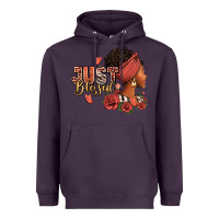 Plum Just blessed afro woman with roses Heavyweight Hoodie - RanaPortraitStore