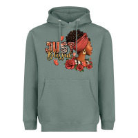 Sage Just blessed afro woman with roses Heavyweight Hoodie - RanaPortraitStore
