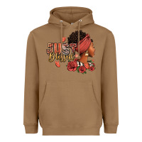 Toasted Coconut Just blessed afro woman with roses Heavyweight Hoodie - RanaPortraitStore