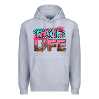 Heather Grey race life Premium Hoodie - AdoDesignShop
