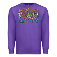 Purple just a small town teacher Premium Sweatshirt - texasbilliewilder