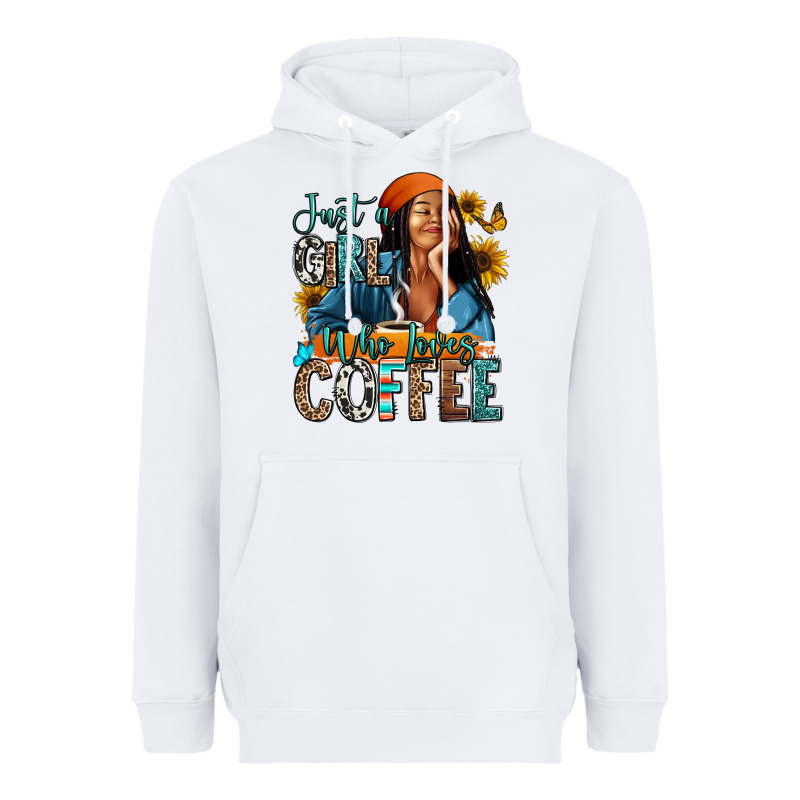Just A Girl Who Loves Coffee Heavyweight Hoodie by RanaPortraitStore | Teevron