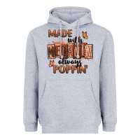 Heather Grey Made with melanin always poppin' Heavyweight Hoodie - RanaPortraitStore