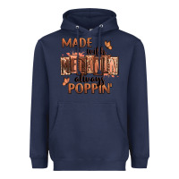 Navy Made with melanin always poppin' Heavyweight Hoodie - RanaPortraitStore