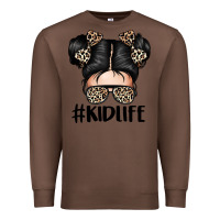 Chestnut kid life leopard messy bun Premium Sweatshirt - texasbilliewilder