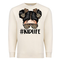 Sandshell kid life leopard messy bun Premium Sweatshirt - texasbilliewilder