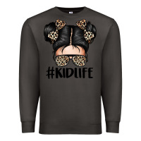 Smoke kid life leopard messy bun Premium Sweatshirt - texasbilliewilder