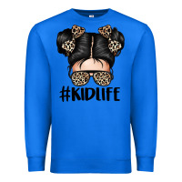True Royal kid life leopard messy bun Premium Sweatshirt - texasbilliewilder