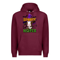 Burgundy Spooky heifer halloween Premium Hoodie - Artiststas
