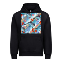 Black dolphin and crab seamless pattern Urban Hoodie - BundleAndBundleShop