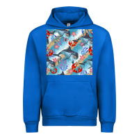 Cobalt dolphin and crab seamless pattern Urban Hoodie - BundleAndBundleShop