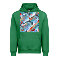 Emerald dolphin and crab seamless pattern Urban Hoodie - BundleAndBundleShop