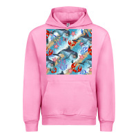 Fuchsia Pink dolphin and crab seamless pattern Urban Hoodie - BundleAndBundleShop