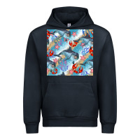 Navy dolphin and crab seamless pattern Urban Hoodie - BundleAndBundleShop