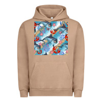 Pigment Burro dolphin and crab seamless pattern Urban Hoodie - BundleAndBundleShop
