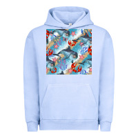 Pigment Grape Ice dolphin and crab seamless pattern Urban Hoodie - BundleAndBundleShop