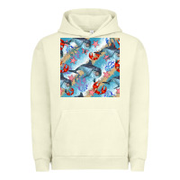 Pigment Pistachio dolphin and crab seamless pattern Urban Hoodie - BundleAndBundleShop