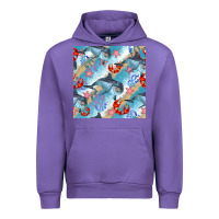 Tulip dolphin and crab seamless pattern Urban Hoodie - BundleAndBundleShop