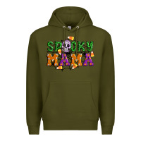 Army Green Spooky mama Premium Hoodie - Artiststas