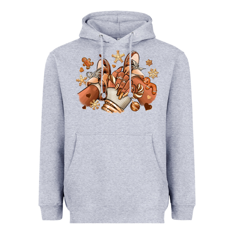 Melanin Christmas Black Girl Sneakers Heavyweight Hoodie by RanaPortraitStore | Teevron