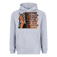 Heather Grey Melanin many shades of brown afro woman Heavyweight Hoodie - RanaPortraitStore