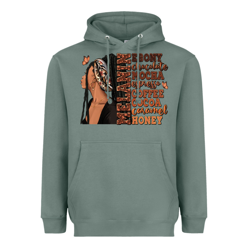 Melanin Many Shades Of Brown Afro Woman Heavyweight Hoodie by RanaPortraitStore | Teevron