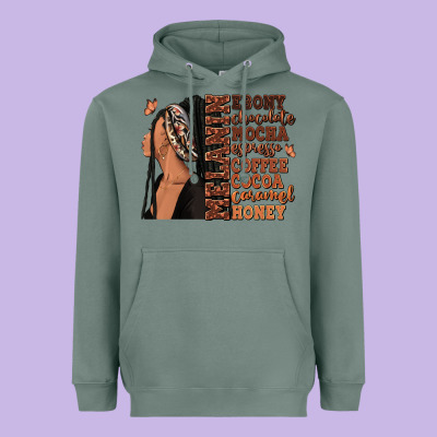 Heavyweight Hoodie Melanin many shades of brown afro woman