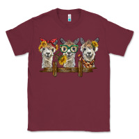 Burgundy 3 alpacas Classic Tee - BarkalooDesign
