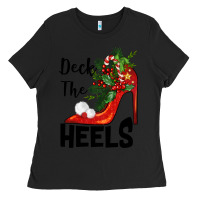 Black deck the heels Christmas Ladies Tee - BarkalooDesign