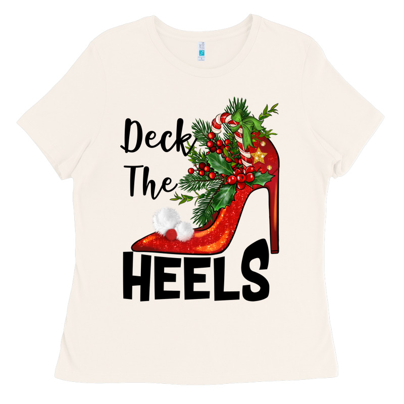 Deck The Heels Christmas Ladies Tee by BarkalooDesign | Teevron