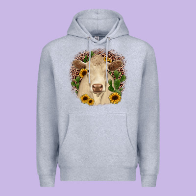 Charolais Leopard Cactus Sunflower Premium Hoodie Designed By Jahusdesignshop