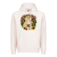 Pale Pink charolais leopard cactus sunflower Premium Hoodie - JahusDesignShop