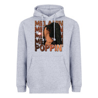 Heather Grey Melanin poppin' afro woman Heavyweight Hoodie - RanaPortraitStore
