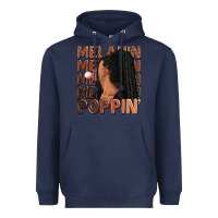 Navy Melanin poppin' afro woman Heavyweight Hoodie - RanaPortraitStore