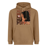 Toasted Coconut Melanin poppin' afro woman Heavyweight Hoodie - RanaPortraitStore